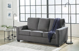 Rannis Pewter Chenille Full Sofa Sleeper closed side profile