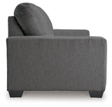 Rannis Pewter Chenille Full Sofa Sleeper side view