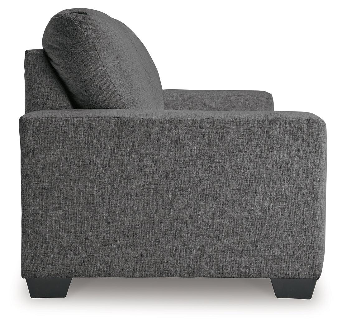 Rannis Pewter Chenille Full Sofa Sleeper side view