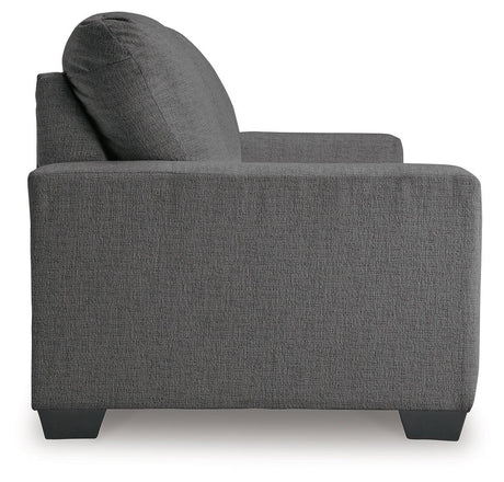Rannis Pewter Chenille Full Sofa Sleeper side view