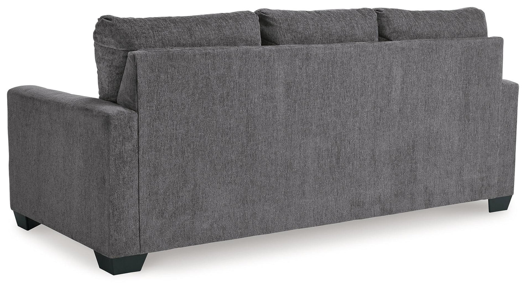 Rannis Pewter Chenille Queen Sofa Sleeper back view