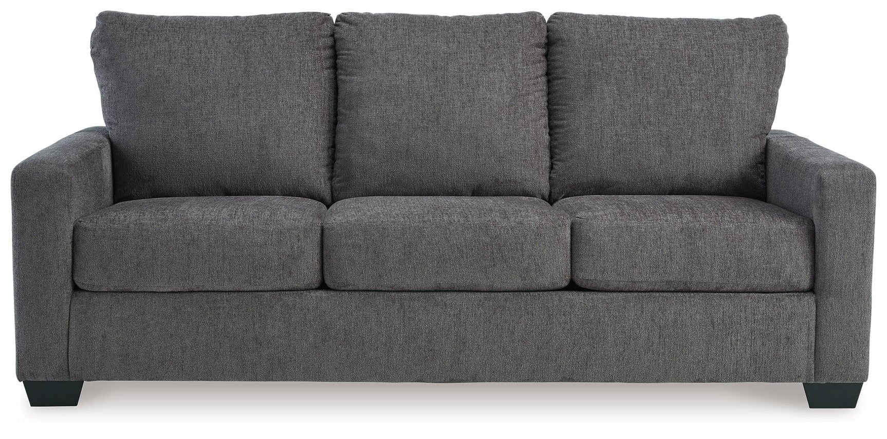 Rannis Pewter Chenille Queen Sofa Sleeper head-on open view
