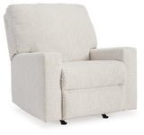 Side view of Rannis Snow Chenille Recliner chair