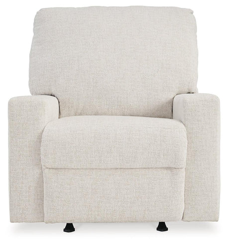 Front view of Rannis Snow Chenille Recliner chair