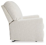 Side profile of Rannis Snow Chenille Recliner chair