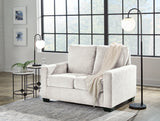 Side angle of Rannis twin sofa sleeper closed