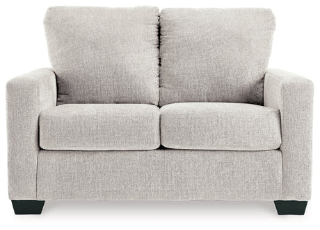 Head-on view of Rannis twin sofa sleeper closed