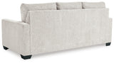 Rannis Snow Chenille Queen Sofa Sleeper back view