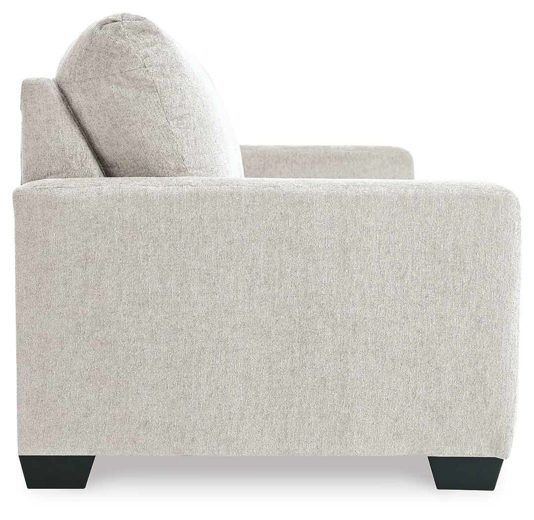 Rannis Snow Chenille Queen Sofa Sleeper side profile view