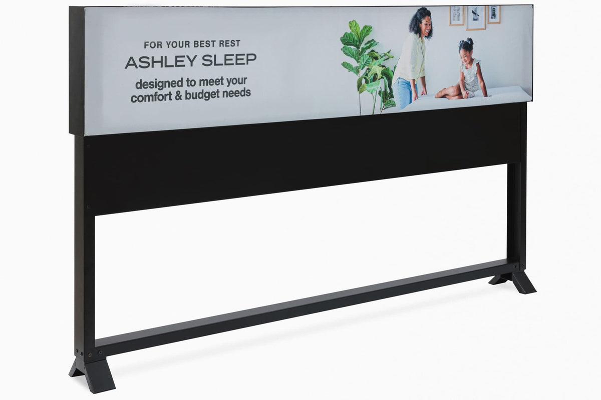 StoreDisplay Black King Metal Bedding Display Fixture — angled view