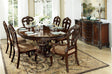 Deryn Park Cherry Modern Classic Traditional Solid Wood Upholstered Oval Dining Room Set - Ella Furniture
