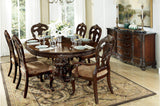 Deryn Park Cherry Modern Classic Traditional Solid Wood Upholstered Oval Dining Room Set - Ella Furniture