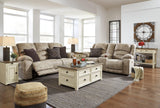 Bolanburg sofa console table styled with pillows