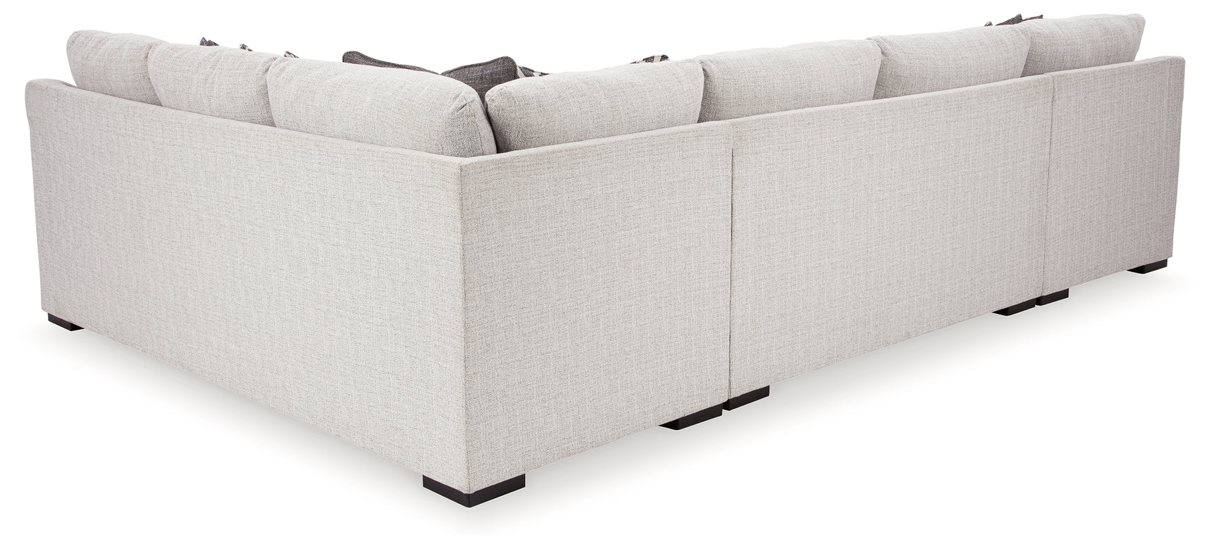 side perspective of sectional sofa frame and cushions
