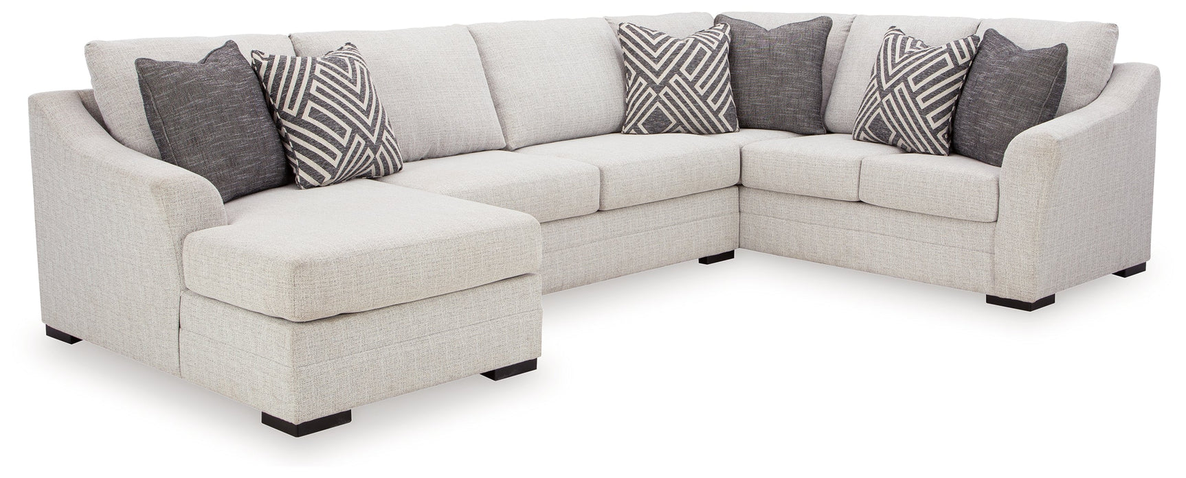 Side view of Koralynn Stone 3-Piece Sectional Sofa with Chaise