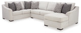 detail view of Koralynn Stone sectional sofa upholstery and seating