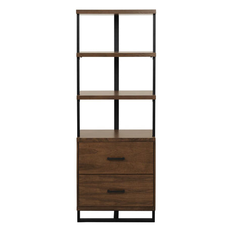 Sedley Side Pier front view showing walnut veneers and metal frame