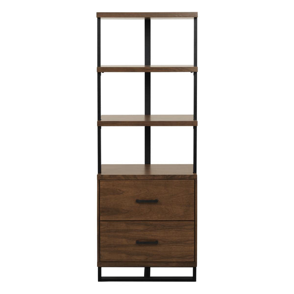 Sedley Side Pier front view showing walnut veneers and metal frame