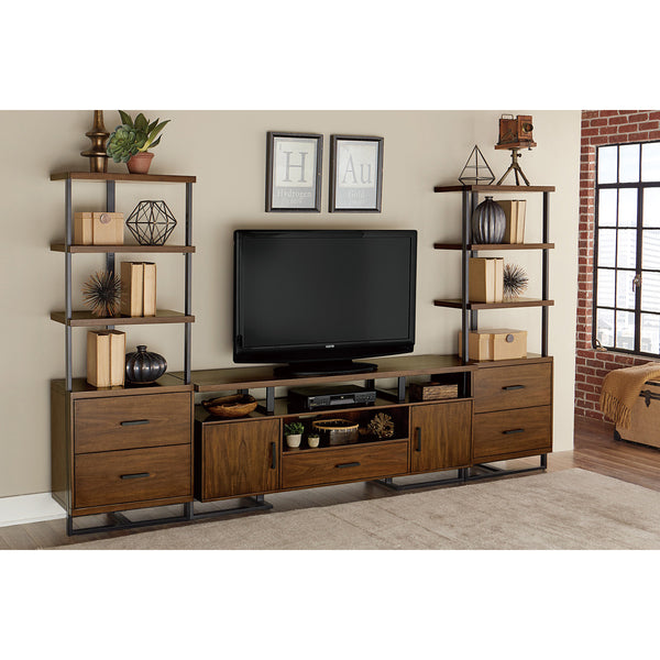 Sedley 68-Inch Walnut TV Stand media storage compartments