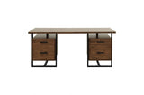 Sedley Dark/Brown Modern Transitonal Contemporary Wood Metal Walnut Veneer Side Chair - Ella Furniture