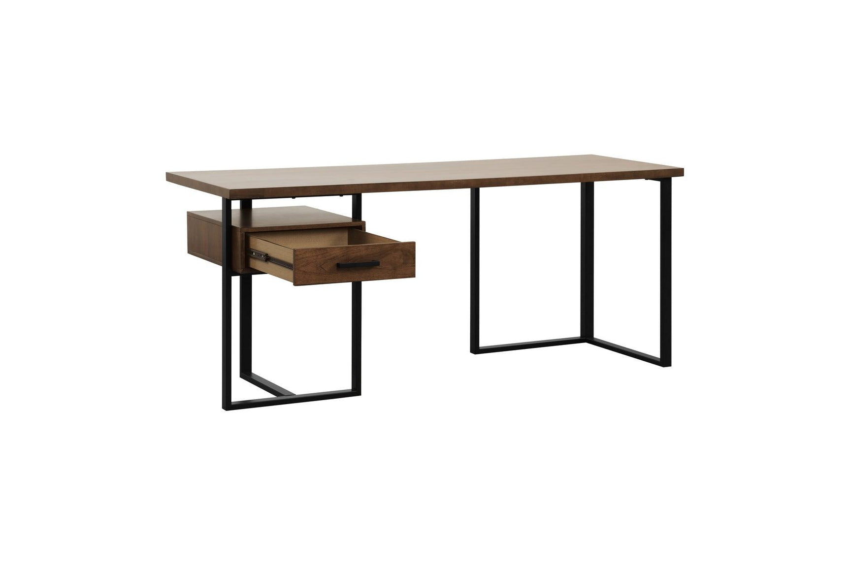 Sedley Dark/Brown Modern Transitonal Contemporary Wood Metal Walnut Veneer Side Chair - Ella Furniture