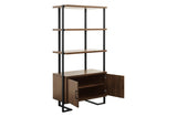 Sedley Dark/Brown Modern Transitonal Contemporary Wood Metal Walnut Veneer Side Chair - Ella Furniture