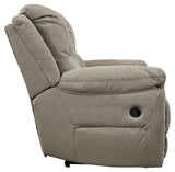 Next-Gen Gaucho putty microfiber reclining loveseat side view