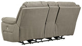 Next-Gen Gaucho Putty Microfiber Power Reclining Loveseat back view