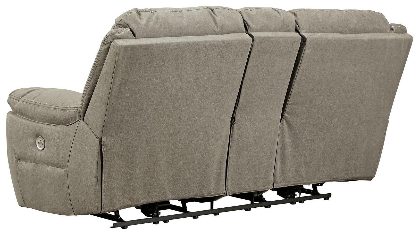Next-Gen Gaucho Putty Microfiber Power Reclining Loveseat back view