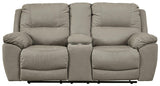 Next-Gen Gaucho Putty Microfiber Power Reclining Loveseat head-on angle