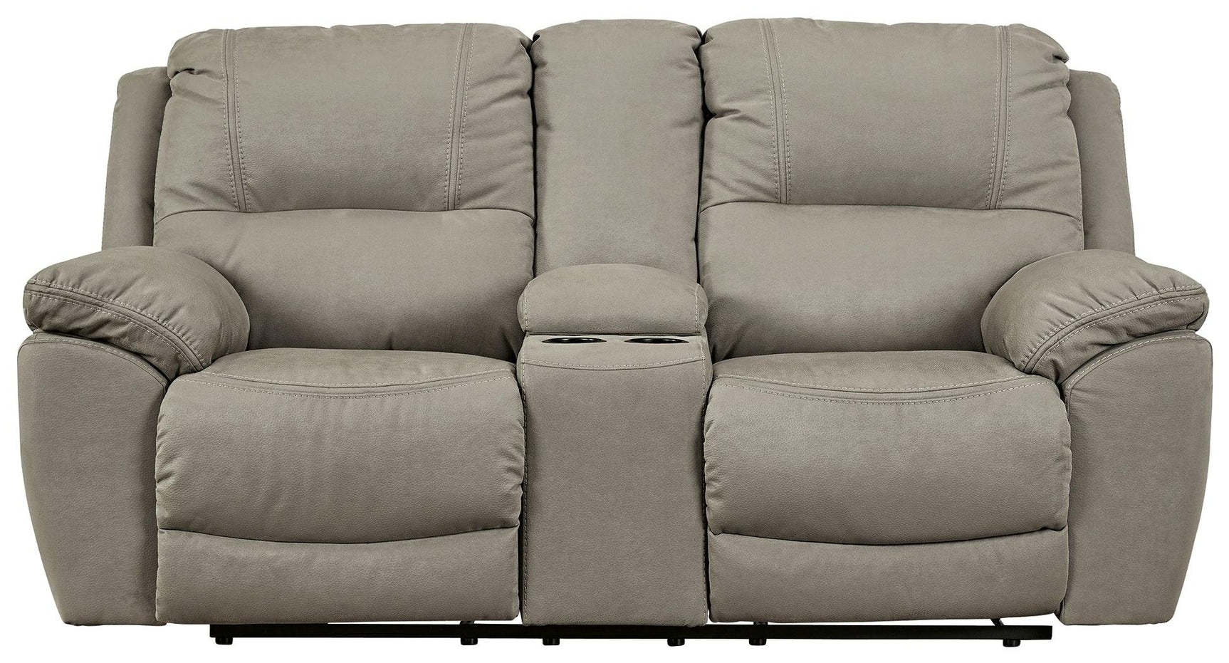Next-Gen Gaucho Putty Microfiber Power Reclining Loveseat head-on angle