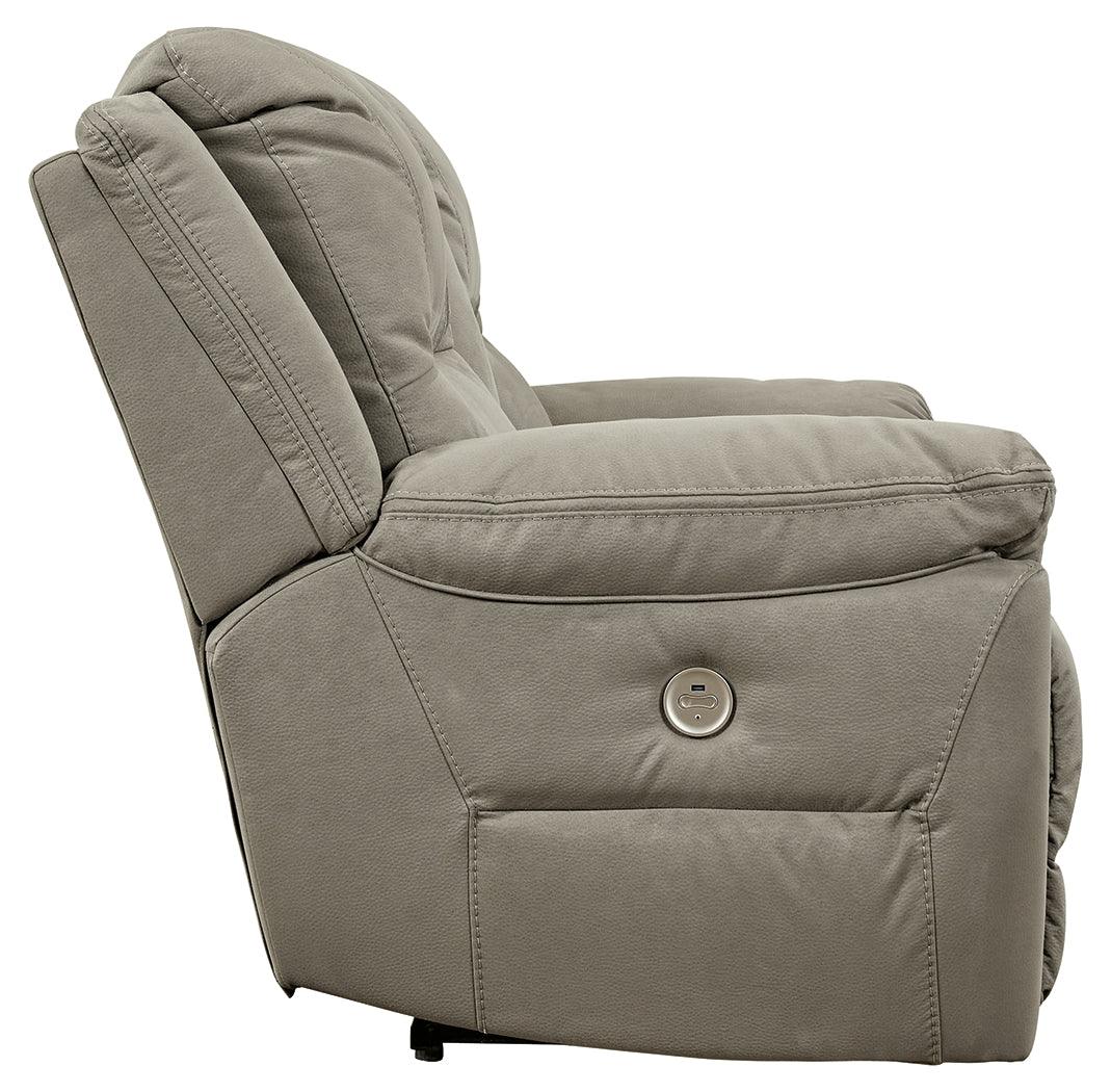 Next-Gen Gaucho Putty Microfiber Power Reclining Loveseat side view