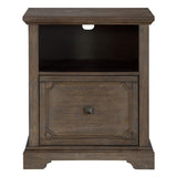 Toulon dark oak file cabinet front angle