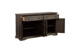 Open extension side view of dining table