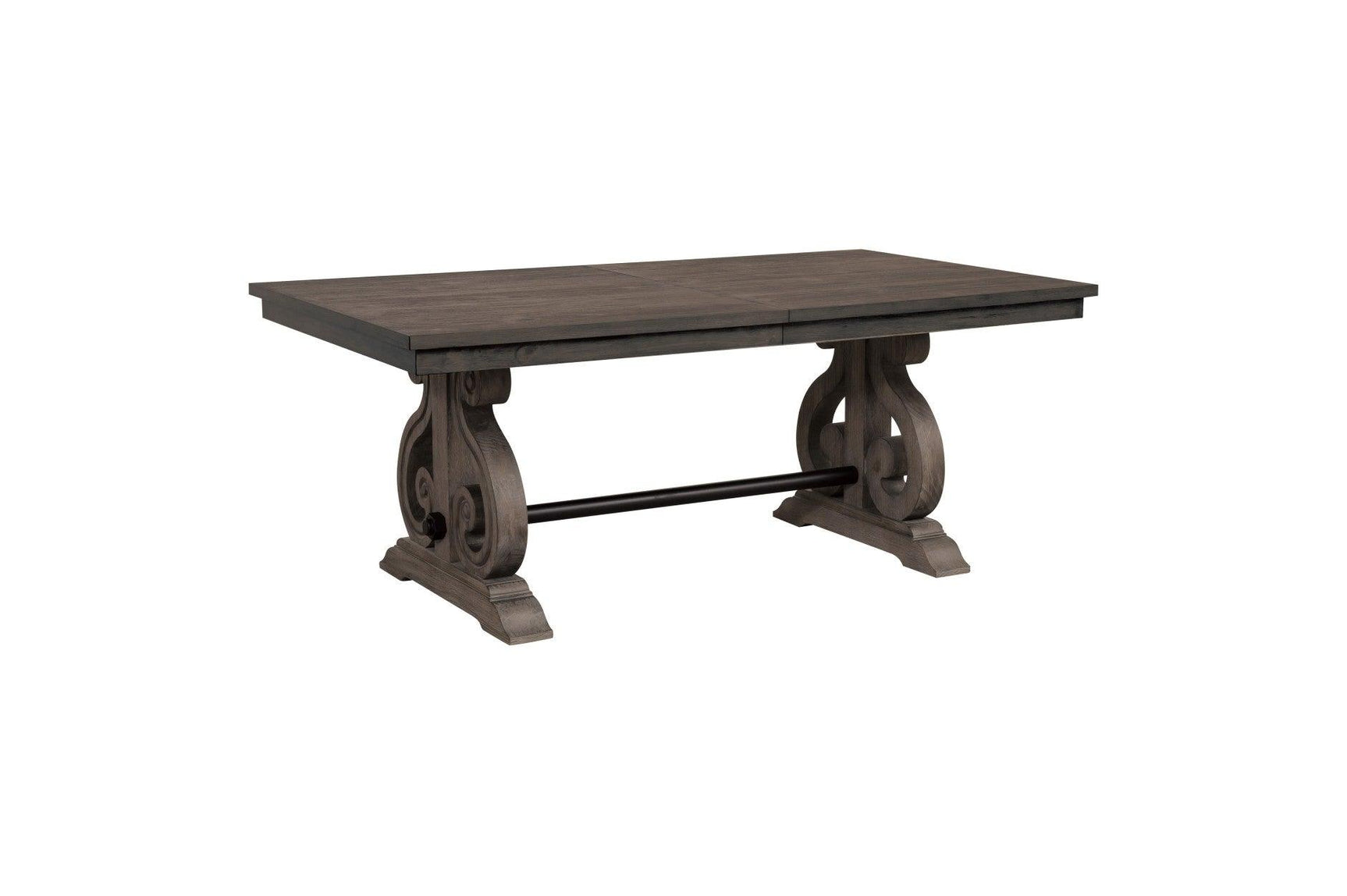Side view of Toulon Dark Oak Rectangular Dining Set