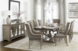 Vermillion Bisque tufted fabric rectangular dining room set main view