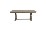 room view of Vermillion Bisque tuftet fabric rectangular dining room set