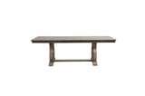 main view of extended Vermillion bisque dining table set