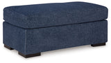 Evansley Navy Nuvella Ottoman front view