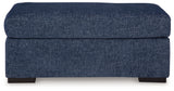 Evansley Navy Nuvella Ottoman side view