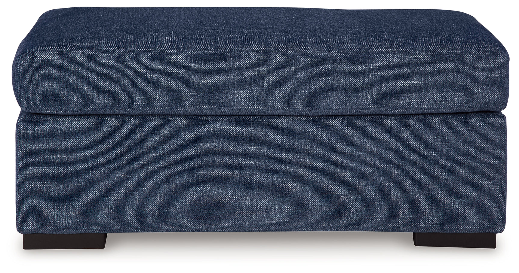 Evansley Navy Nuvella Ottoman side view