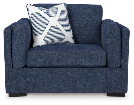 Evansley Navy Nuvella® Oversized Chair front head-on view