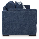 Side view of Evansley Navy Sofa and Loveseat