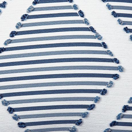 Detail of decorative pillow on Evansley Navy Sofa and Loveseat