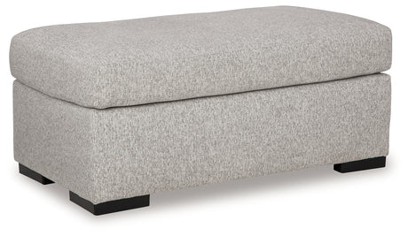 Evansley Pewter Ottoman head-on view