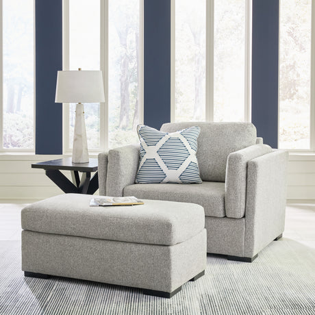 Evansley pewter sofa, loveseat, chair, and ottoman set main view