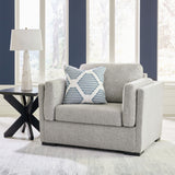 Evansley pewter sofa, loveseat, chair, and ottoman set main view