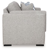 Evansley pewter sofa angled view