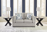 Evansley pewter sofa, loveseat, chair, and ottoman set main view