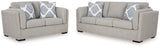 Detail of Evansley Pewter Sofa and Loveseat upholstery